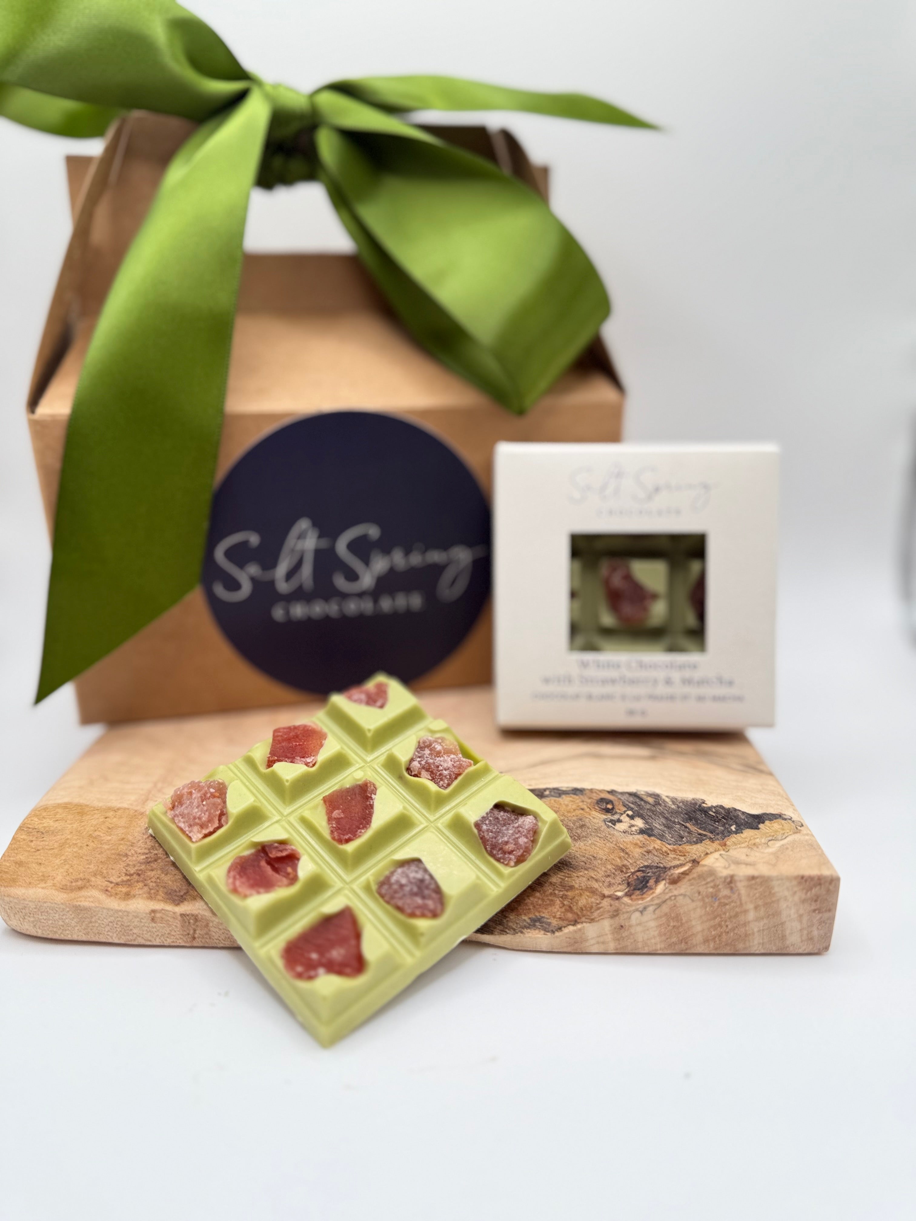 White Chocolate Macha Strawberry Bar