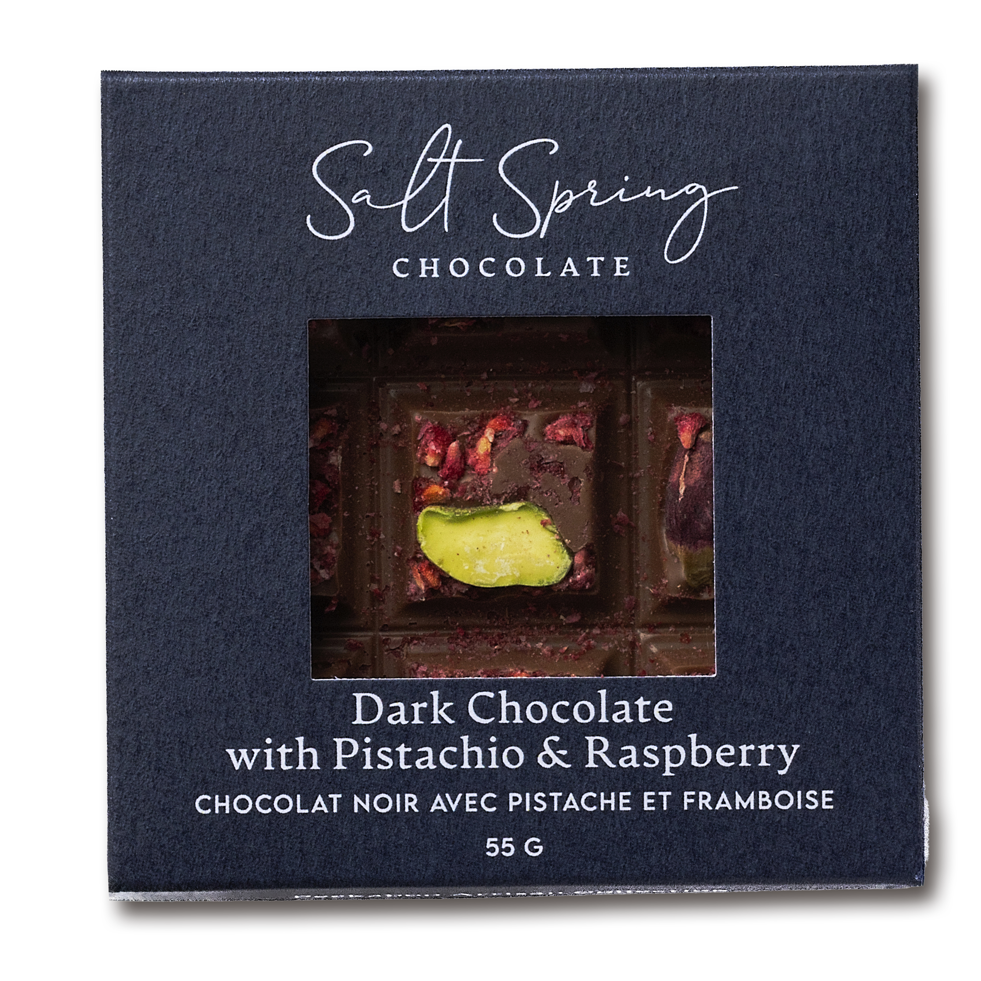 Dark Chocolate Raspberry Pistachio Peekaboo Bar