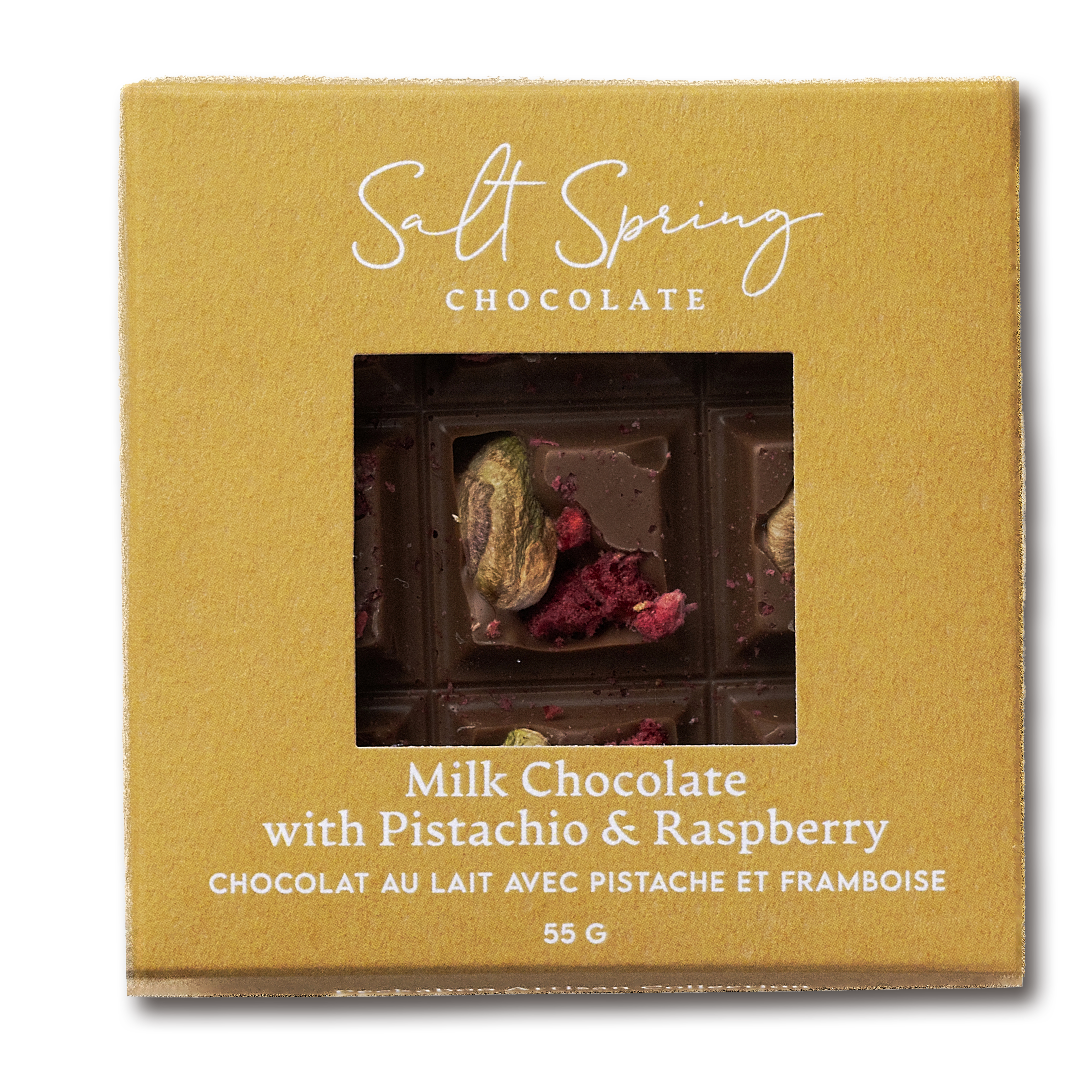 Milk Chocolate Raspberry Pistachio Peekaboo Bar