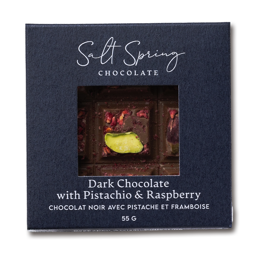 Dark Chocolate Raspberry Pistachio Peekaboo Bar