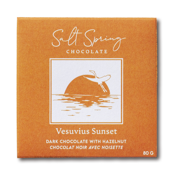 Vesuvius Sunset Dark Chocolate Hazelnut Bar