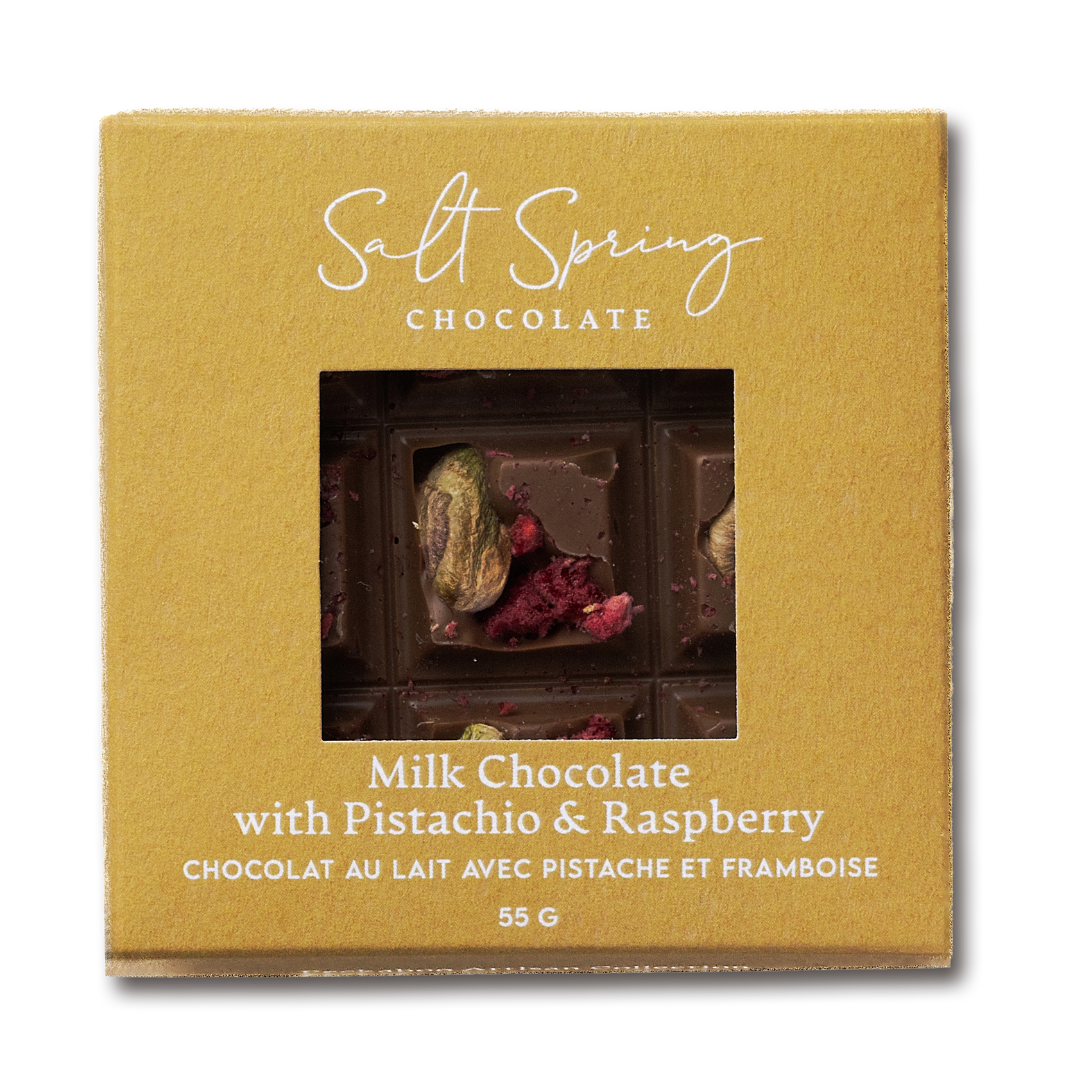 Milk Chocolate Raspberry Pistachio Peekaboo Bar